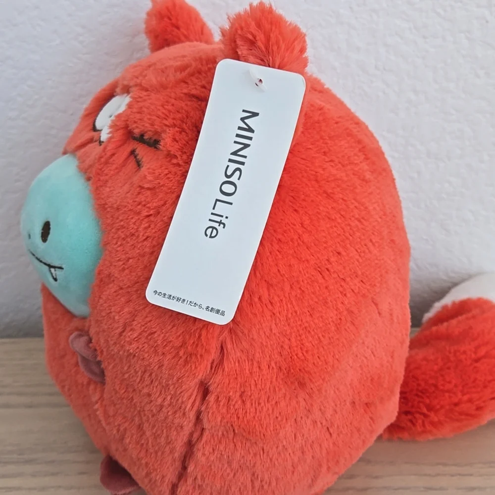 Red banda cat costume insect dino plush - Miniso 7.9 inch
